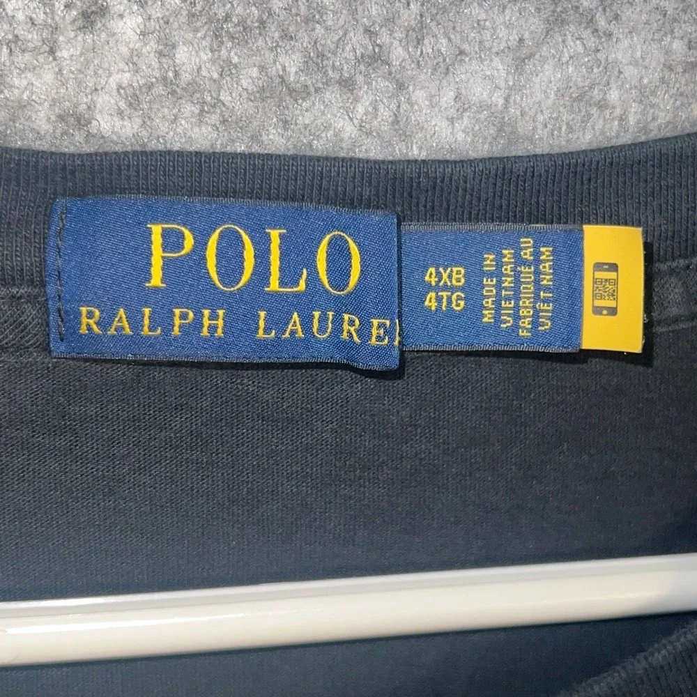 Polo Ralph Lauren Big Pony Ombre Pink Purple Graphic T-Shirt Black Mens 4XB 4XL